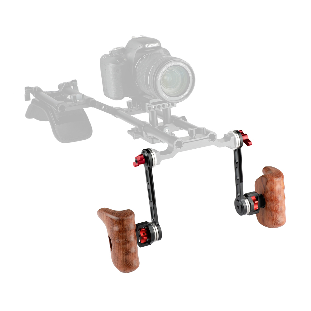 CAMVATE Wooden Handle (Left&Right) with Nato Rail Rosette Extension Arm