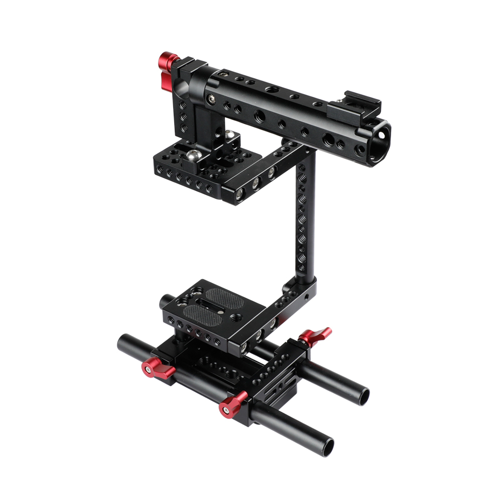CAMVATE Camera Cage with Rail Support System for Canon Nikon Sony Panasonnic