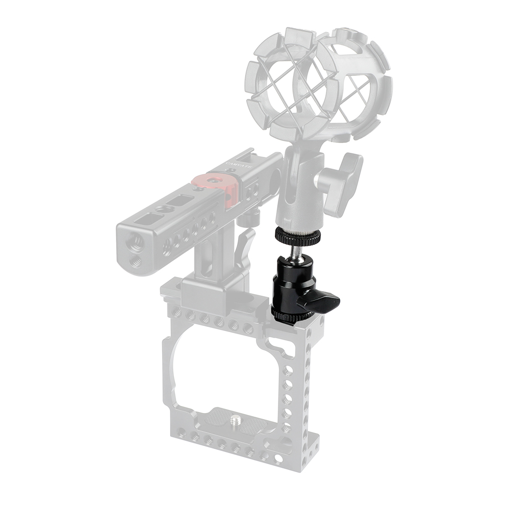 5/8"-27 Camera Accessory Mount to Hot or Cold Shoe with Mini Ball Head - Multi-Function Swivel Joint with Removable Cold Shoe Mount for Standard Micro