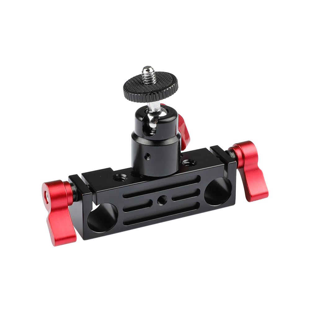 CAMVATE DSLR Rod Clamp Railblock w/ Ball Head Mount 1/4 fr 15mm Rod Support Rail System