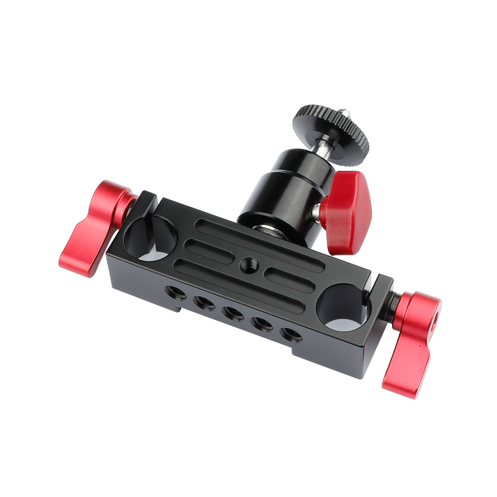 CAMVATE DSLR Rod Clamp Railblock w/ Ball Head Mount 1/4 fr 15mm Rod Support Rail System