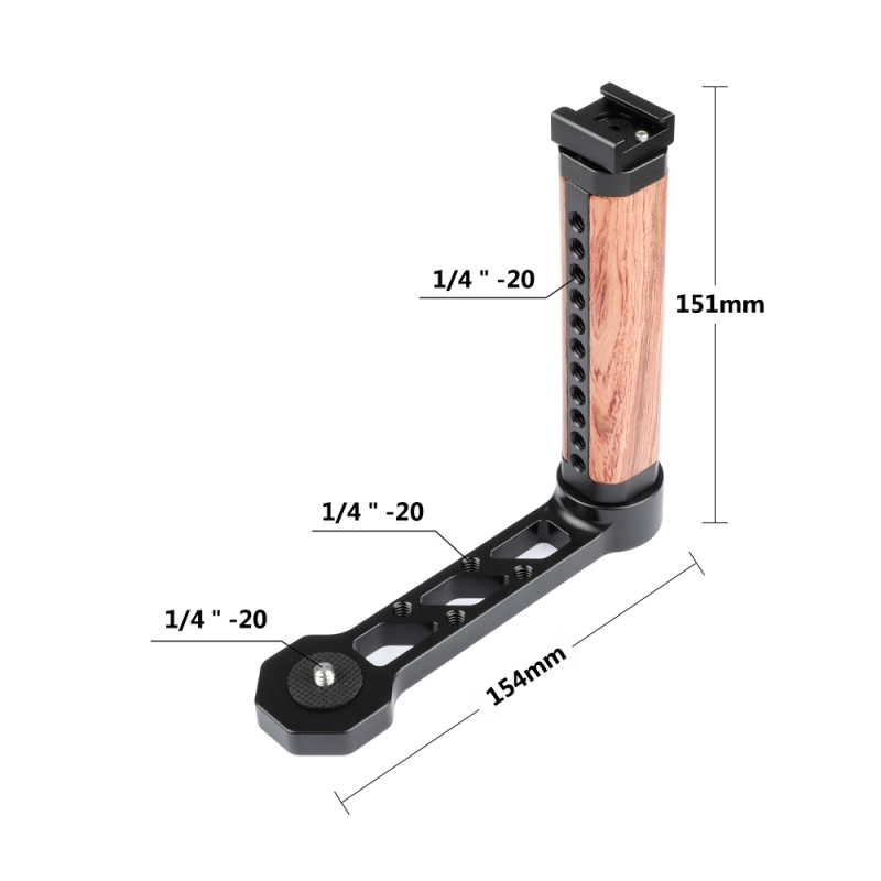 CAMVATE Wooden Handle Grip L-shape With Shoe Mount For RoninS / Zhiyun Crane Series Handheld Gimbal