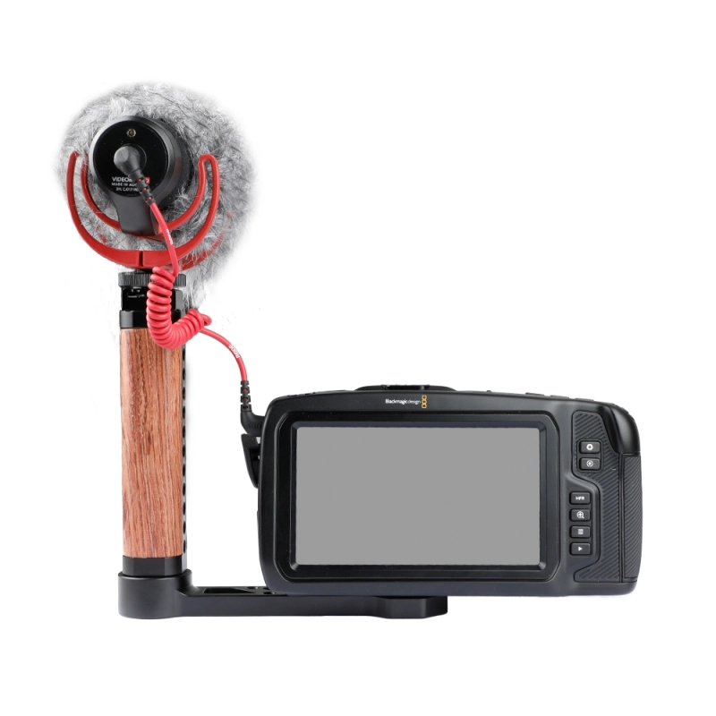 CAMVATE Wooden Handle Grip L-shape With Shoe Mount For RoninS / Zhiyun Crane Series Handheld Gimbal
