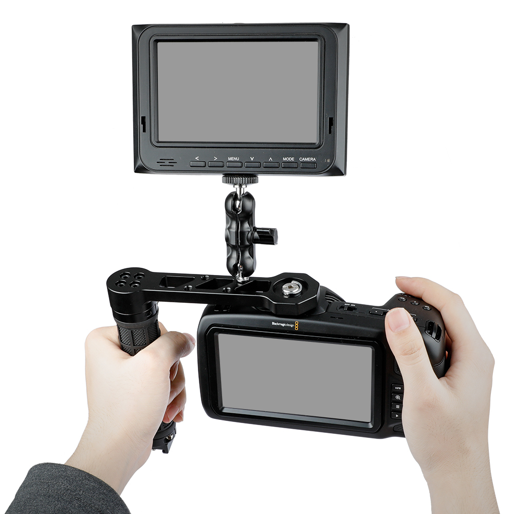 CAMVATE Universal Rubber Handle L Type With Shoe Mount For For RoninS / Zhiyun Crane Series Handheld Gimbal