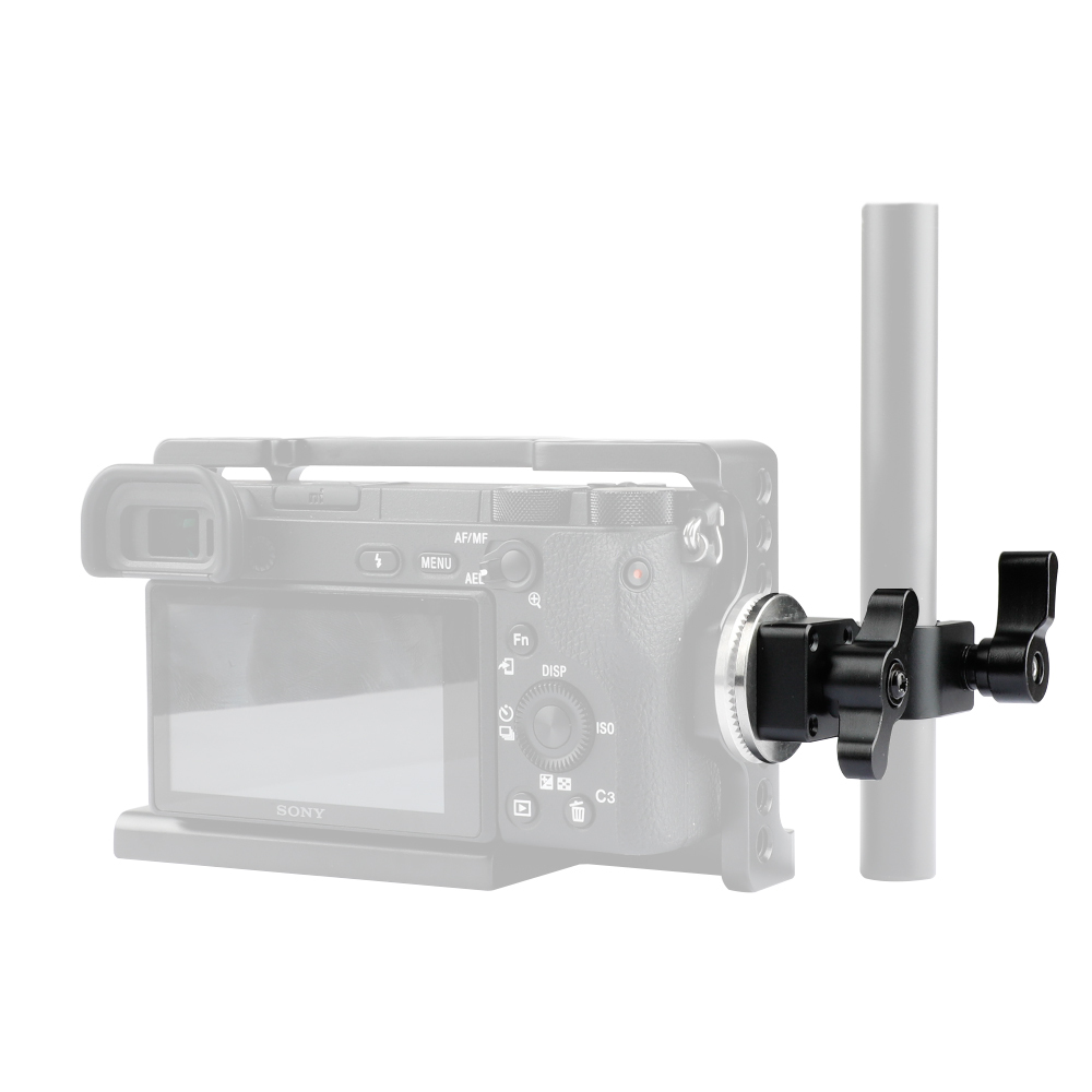 CAMVATE 15mm Rod Clamp with Male ARRI Rosette Mount (Black Thumbscrew)