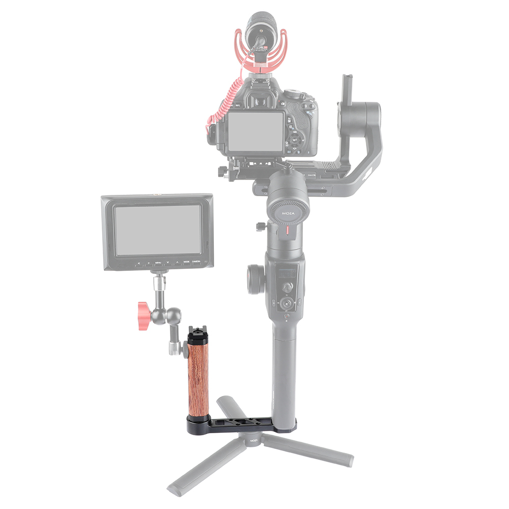 CAMVATE Wooden Handle Grip L-shape With Shoe Mount For RoninS / Zhiyun Crane Series Handheld Gimbal