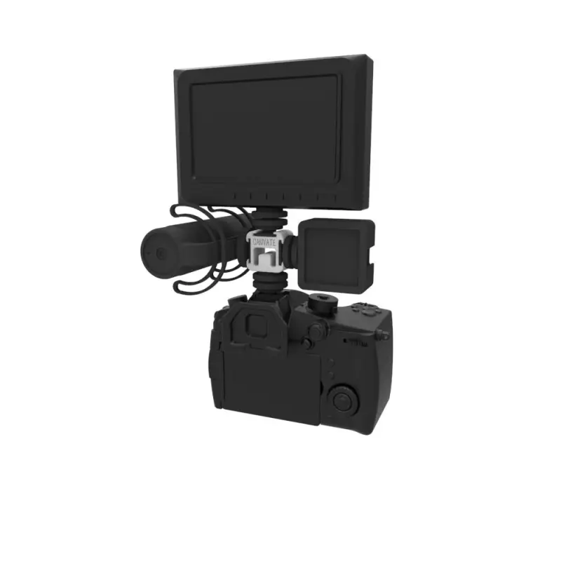 CAMVATE Extension Bar With Triple Cold Shoe Mount For Mic & Flashlight (Custom Made)