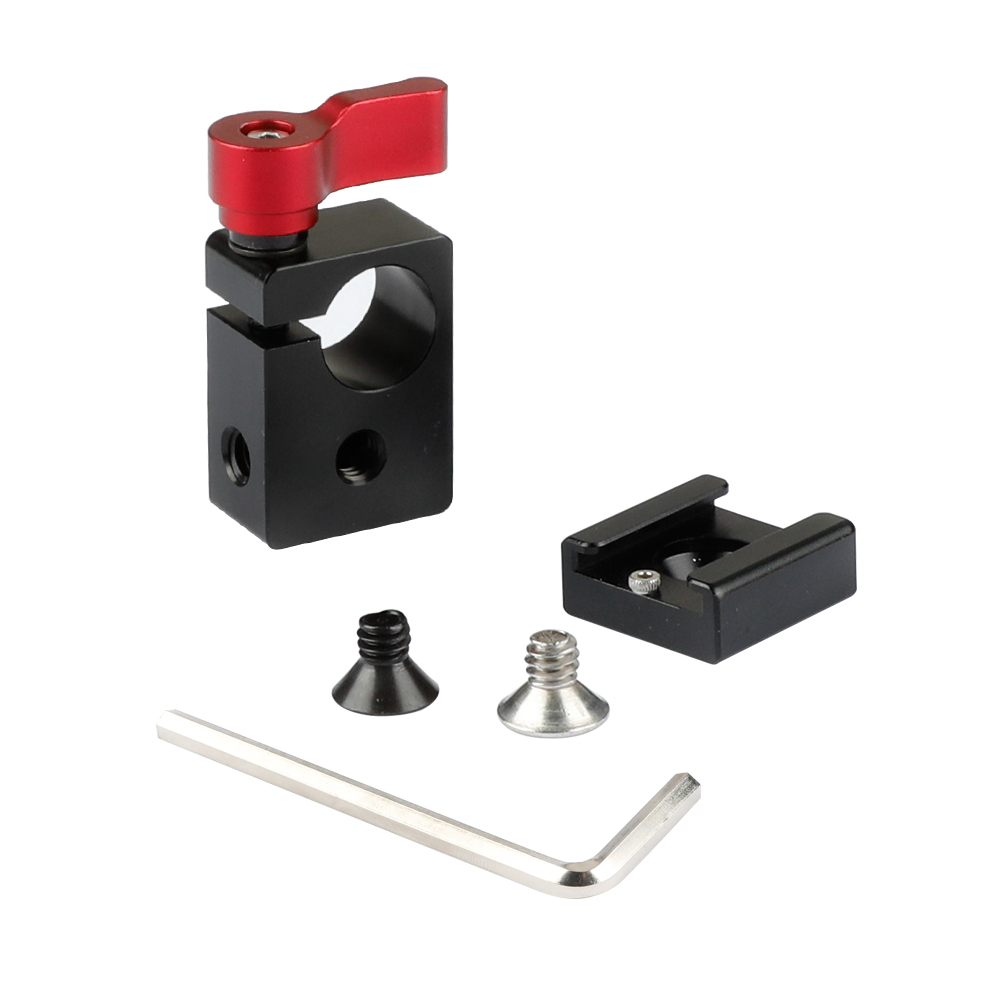 CAMVATE Cold Shoe Rod Clamp Adapter for 15mm DSLR Rig Video Light