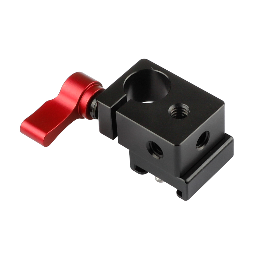 CAMVATE Cold Shoe Rod Clamp Adapter for 15mm DSLR Rig Video Light