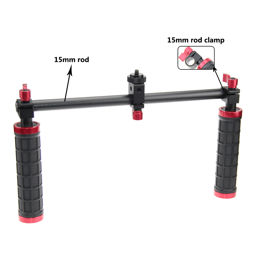 CAMVATE 15mm Rod Handle & Micro Monitor Double Grip Kit