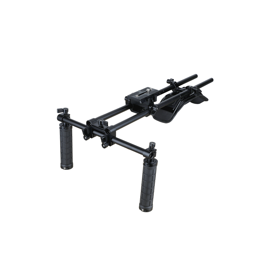 CAMVATE Dual Rubber Grip Handheld Shoulder Mount Rig