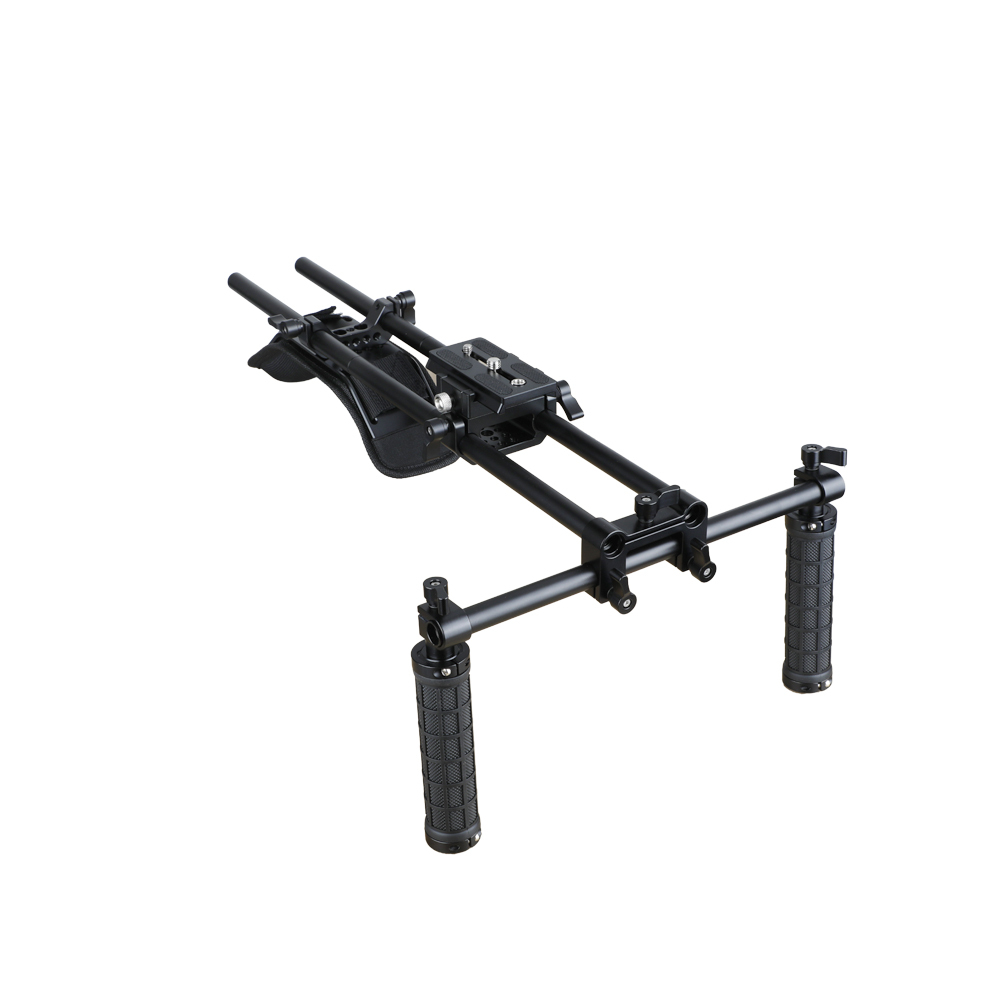CAMVATE Dual Rubber Grip Handheld Shoulder Mount Rig