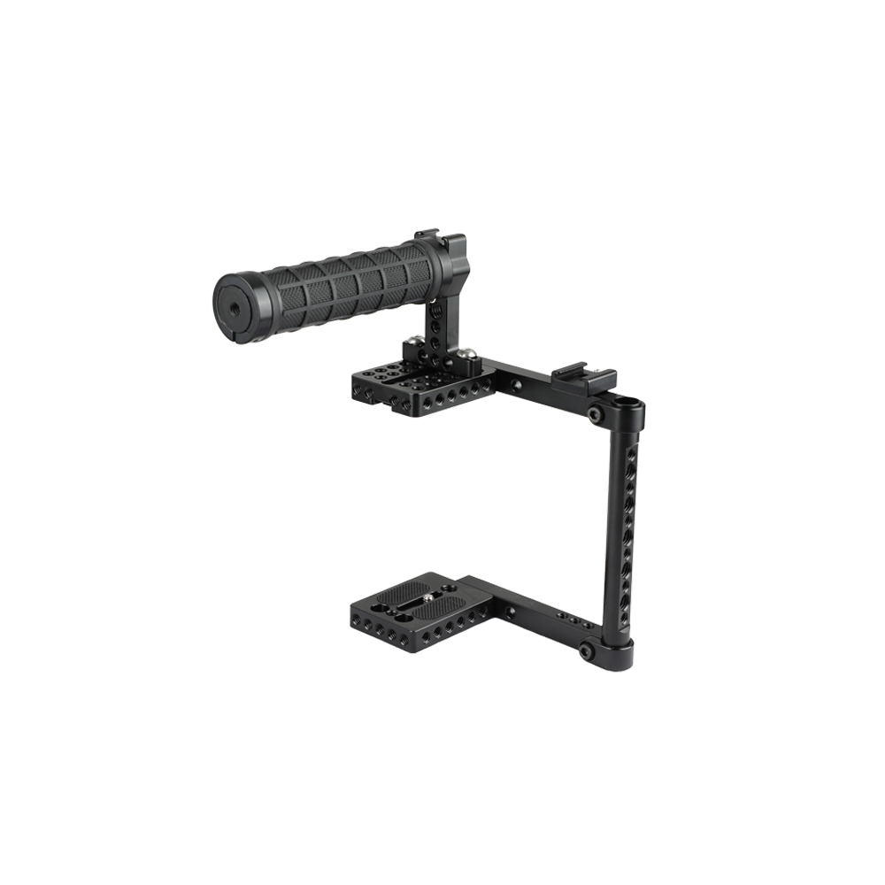 CAMVATE DSLR Camera Cage Rubber Top Handle & 2 Shoe Mounts For Canon 600D 70D 80D