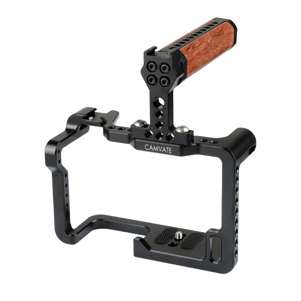 CAMVATE Full Cage Rig With Top Handle & 2 Shoe Mounts For Panasonic GH5