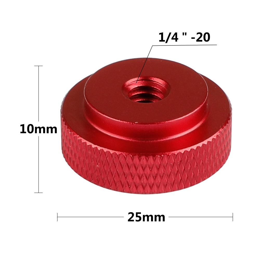 CAMVATE 2 Pieces1/4"-20 Female Thumb Wheel Lock Nut Adapter（25mm Diameter）