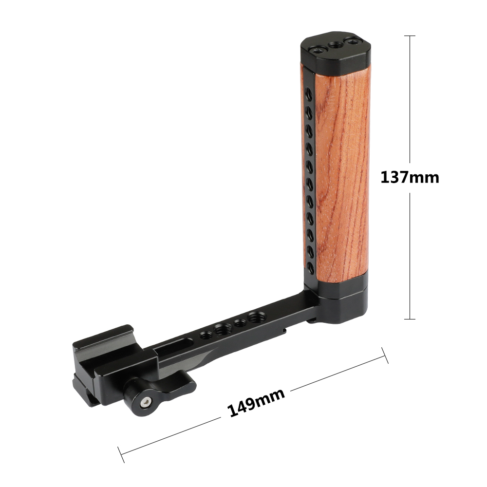 CAMVATE NATO Handle Grip (Wooden) L Shape For DSLR Cameras