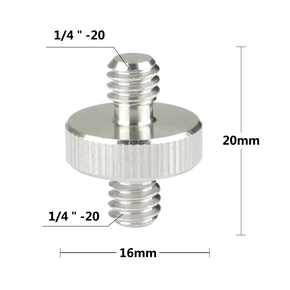CAMVATE 1/4"Male to 1/4"Male Double-ended Screw Adapter (pack of 3)