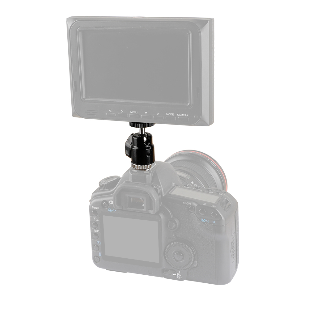 CAMVATE 1/4"-20 Mini Ball Head & Shoe Mount Adapter (2 Pieces)