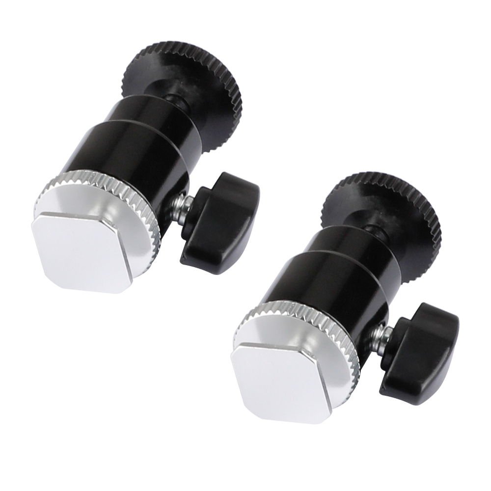 CAMVATE 1/4"-20 Mini Ball Head & Shoe Mount Adapter (2 Pieces)