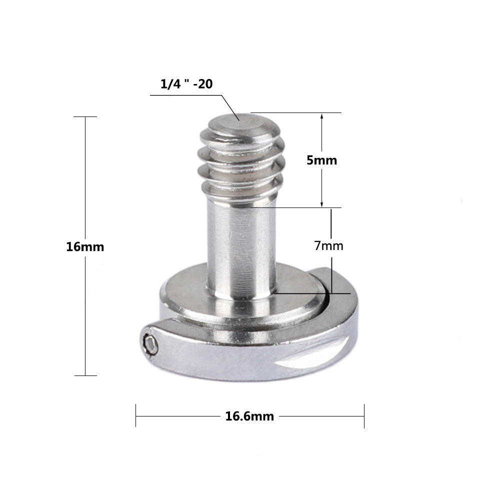 CAMVATE 1/4"-20 D-Ring Camera Screw Thumb Screw