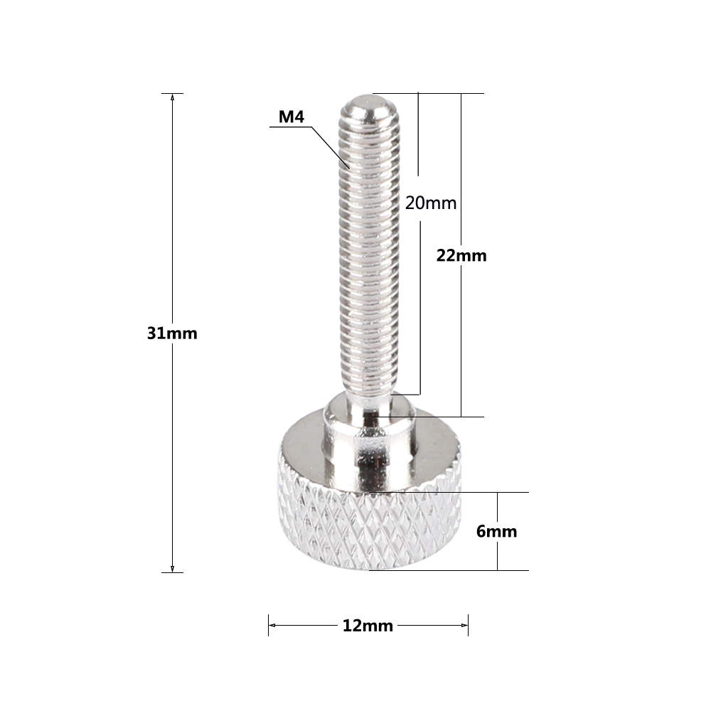 CAMVATE M4 × 20 Cupped Cap Screw Thumb Screw (2 Pieces)