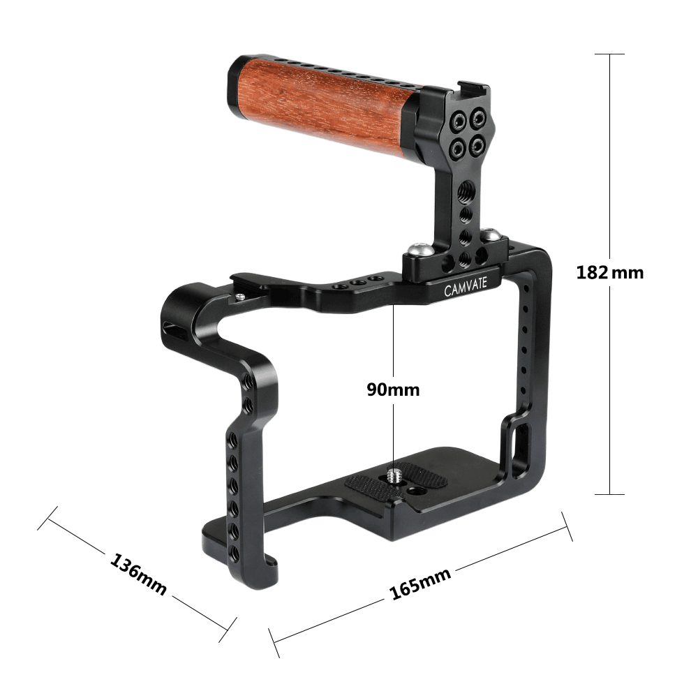 CAMVATE Full Cage Rig With Top Handle & 2 Shoe Mounts For Panasonic GH5