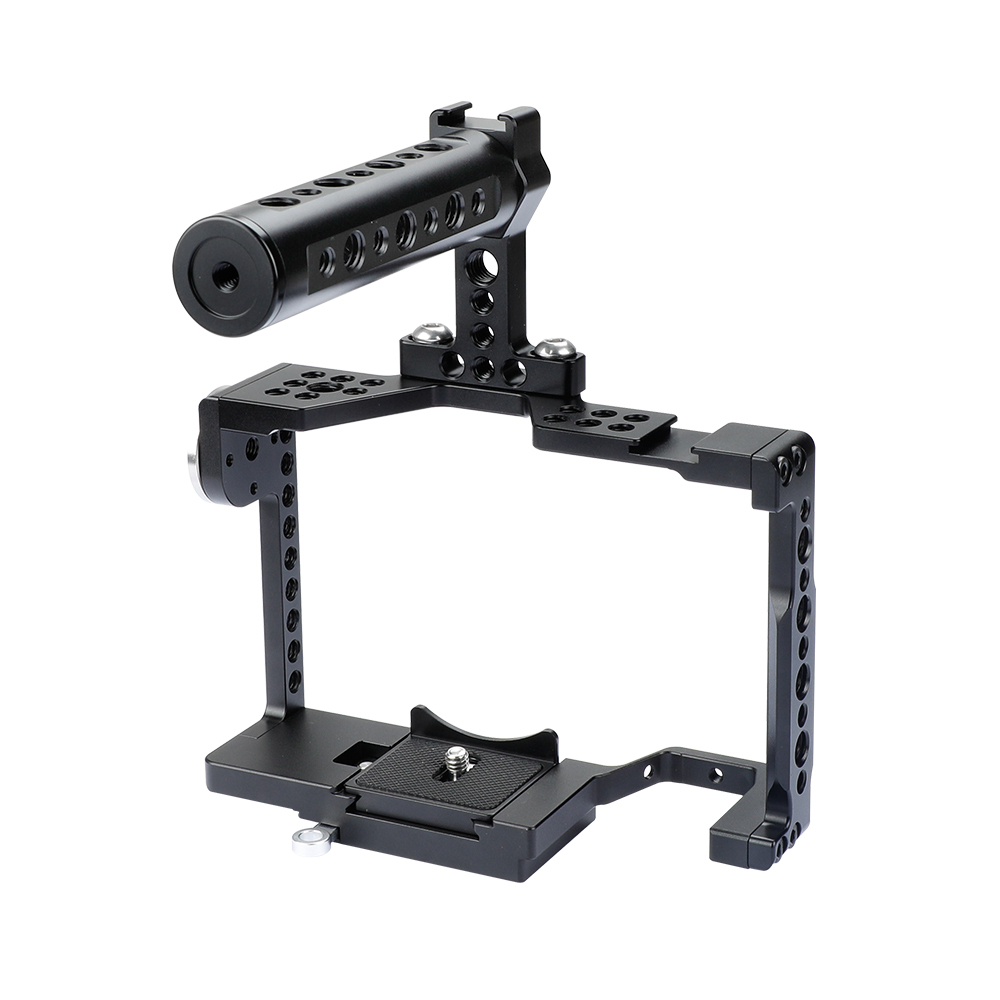 CAMVATE QR Camera Cage With Rosette Mount & Aluminum Handgrip For Sony a7 II, a7R II, a7S II, a7 III, a7R III, A7r4, a9 Series