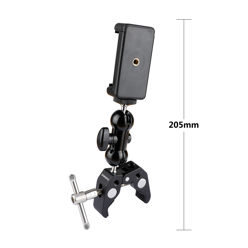 360 Rotating Mount Stand Holder Bracket w/Super Clamp for Cell Phone iPhone
