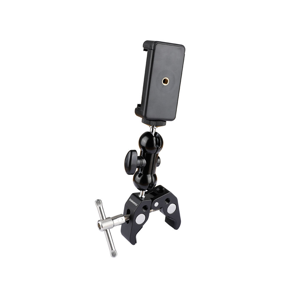 360 Rotating Mount Stand Holder Bracket w/Super Clamp for Cell Phone iPhone