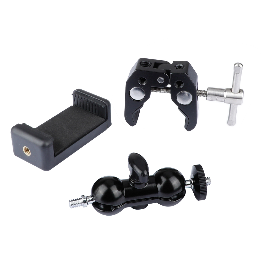 360 Rotating Mount Stand Holder Bracket w/Super Clamp for Cell Phone iPhone