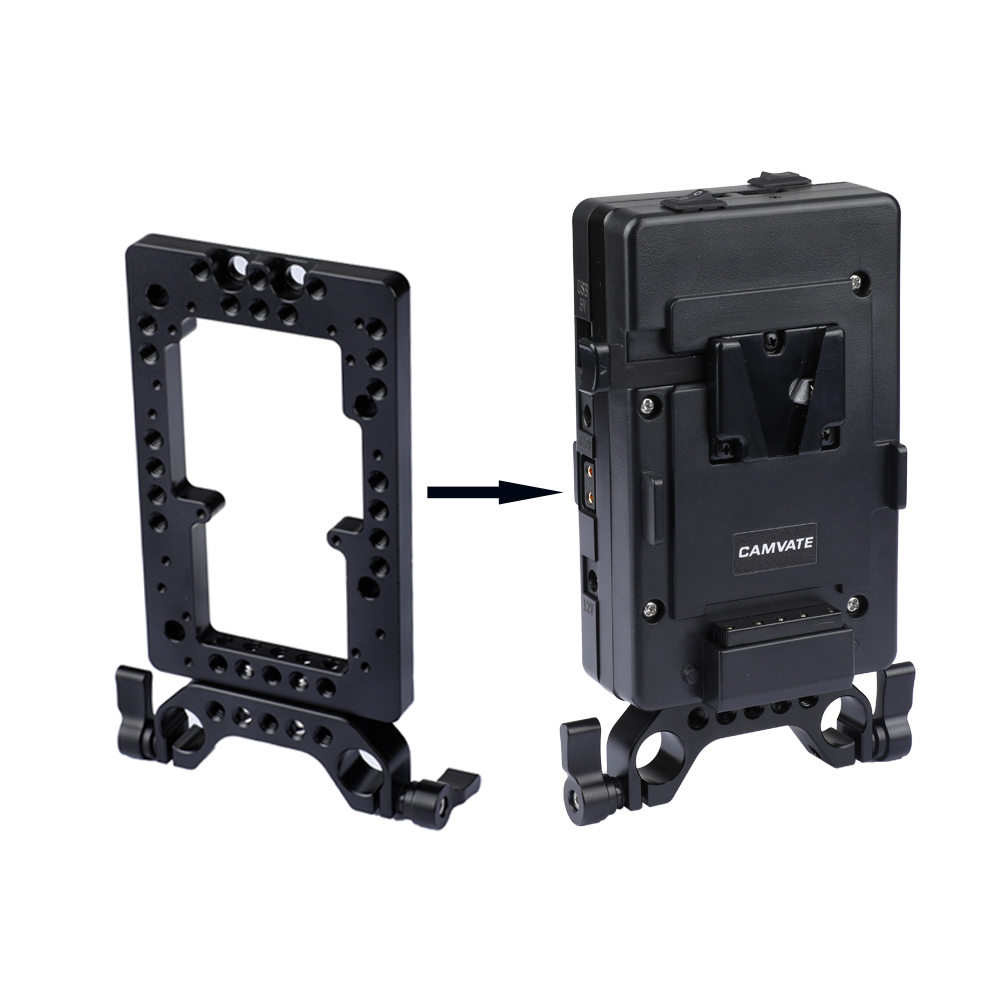CAMVATE Annular Cheese Plate With 15mm Rods Bracket For DSLR Camera Battery System