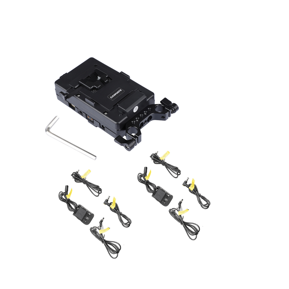 CAMVATE Double-side Battery Plate With 15mm Rod Clamp & Double Power Supply Splitter