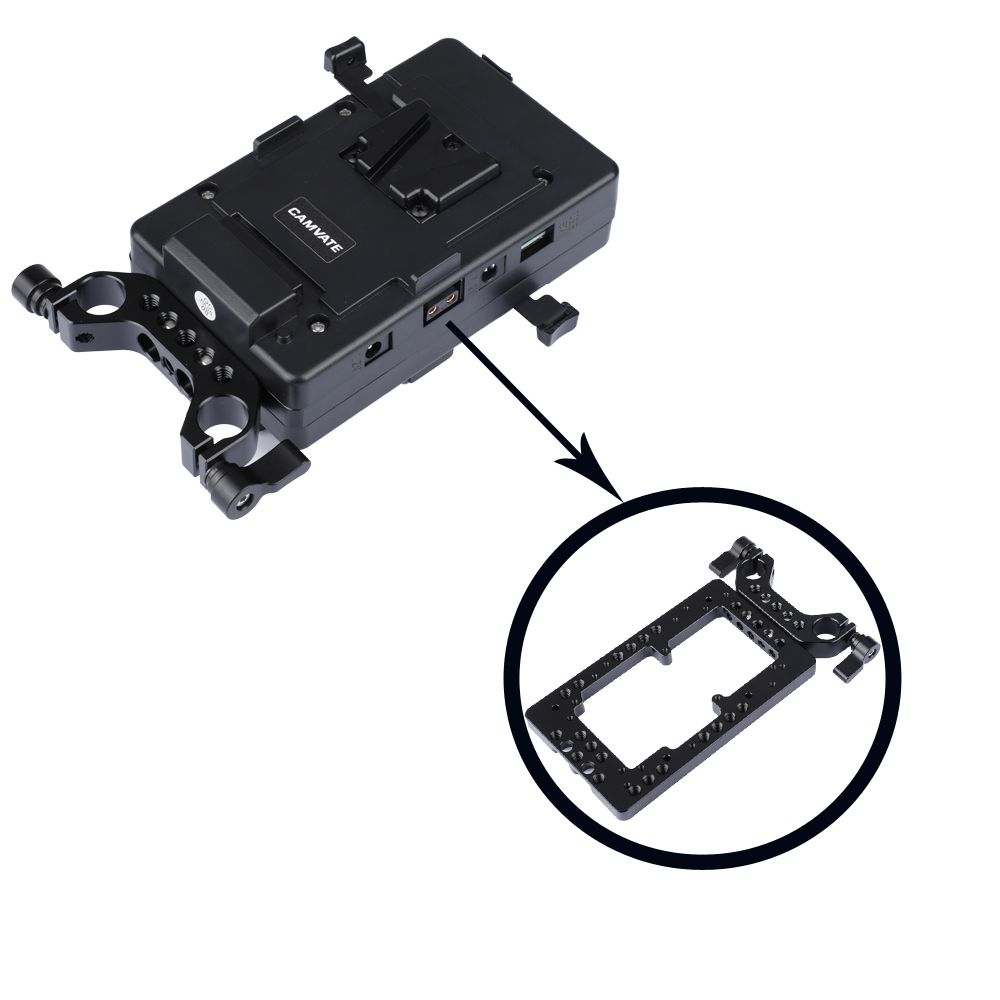 CAMVATE Double-side Battery Plate With 15mm Rod Clamp & Double Power Supply Splitter