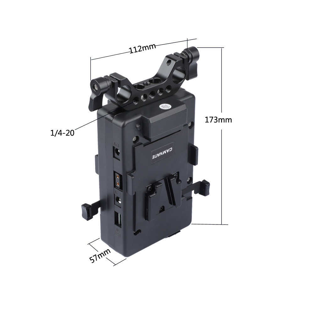 CAMVATE Double-side Battery Plate With 15mm Rod Clamp & Double Power Supply Splitter