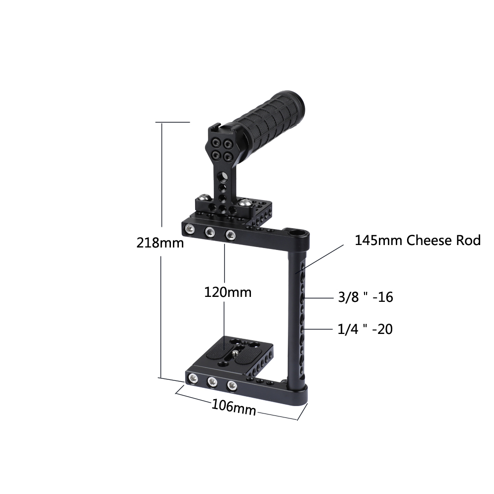 CAMVATE Universal Camera Cage Rig With Tripod Mount Baseplate For Canon Nikon Sony Panasonic