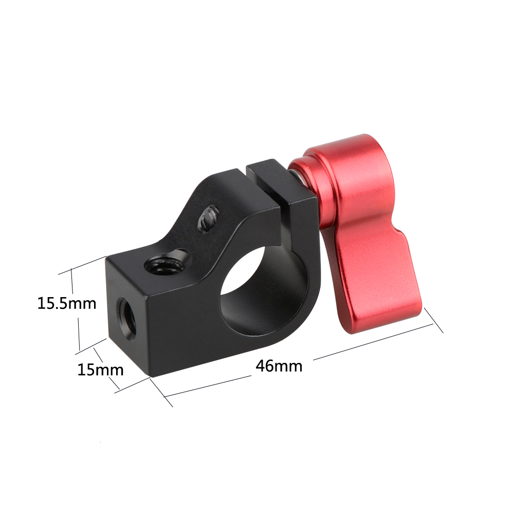 CAMVATE 15mm Rod Clamp （Adjustable Red Ratchet Wingnut）