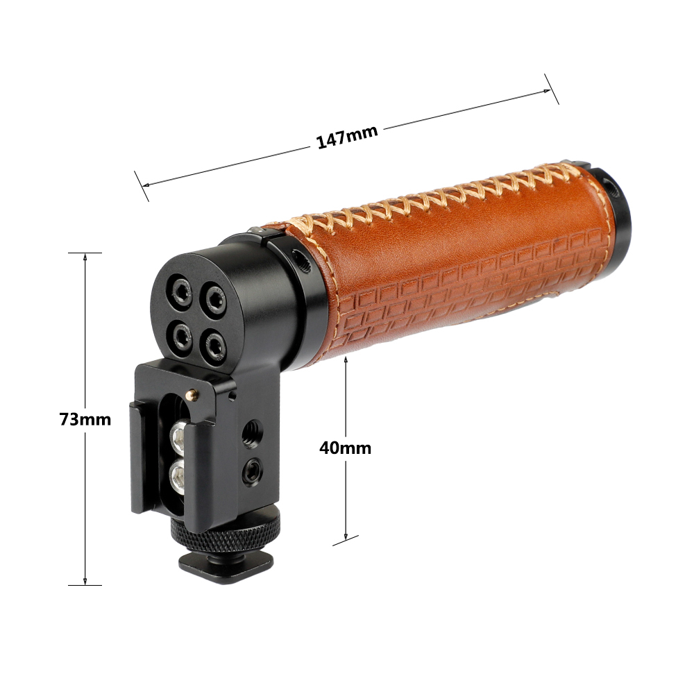 CAMVATE DSLR Shoe Compatible Top Handle (Leather Grip)
