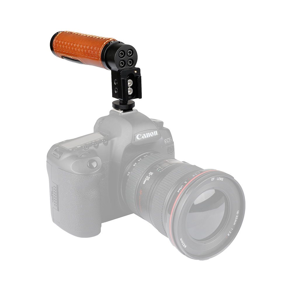 CAMVATE DSLR Shoe Compatible Top Handle (Leather Grip)