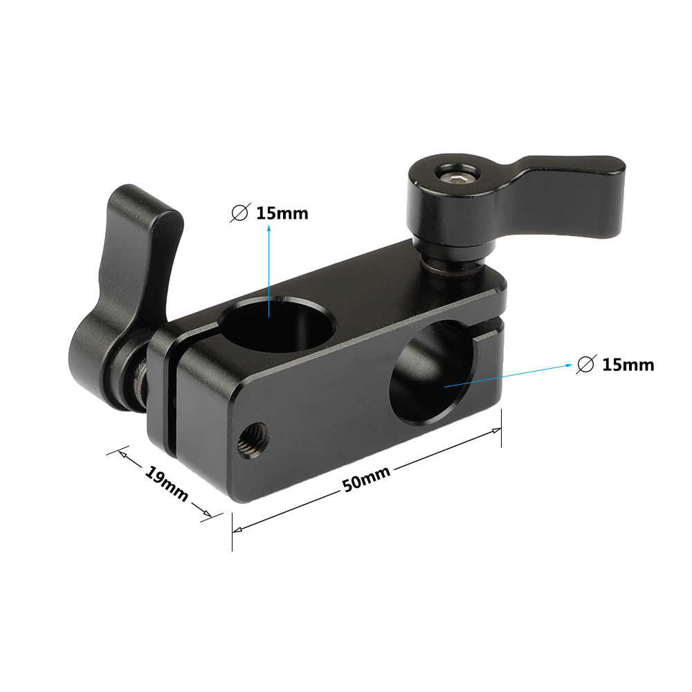 CAMVATE 90-Degree Rod Rig Adapter Clamp (Black, 2-Piece)
