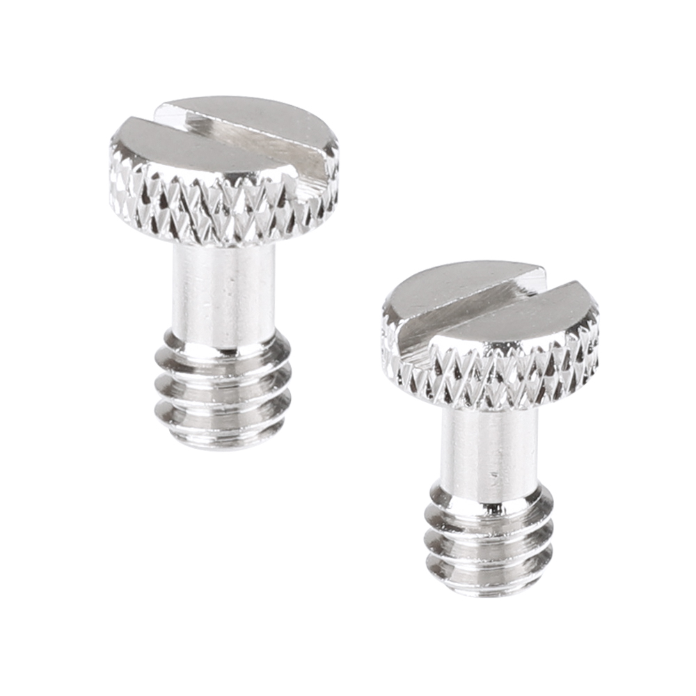 CAMVATE Nickel Brass Made 1/4"-20 Slotted Screw For Quick Release Plate (2 Pieces)