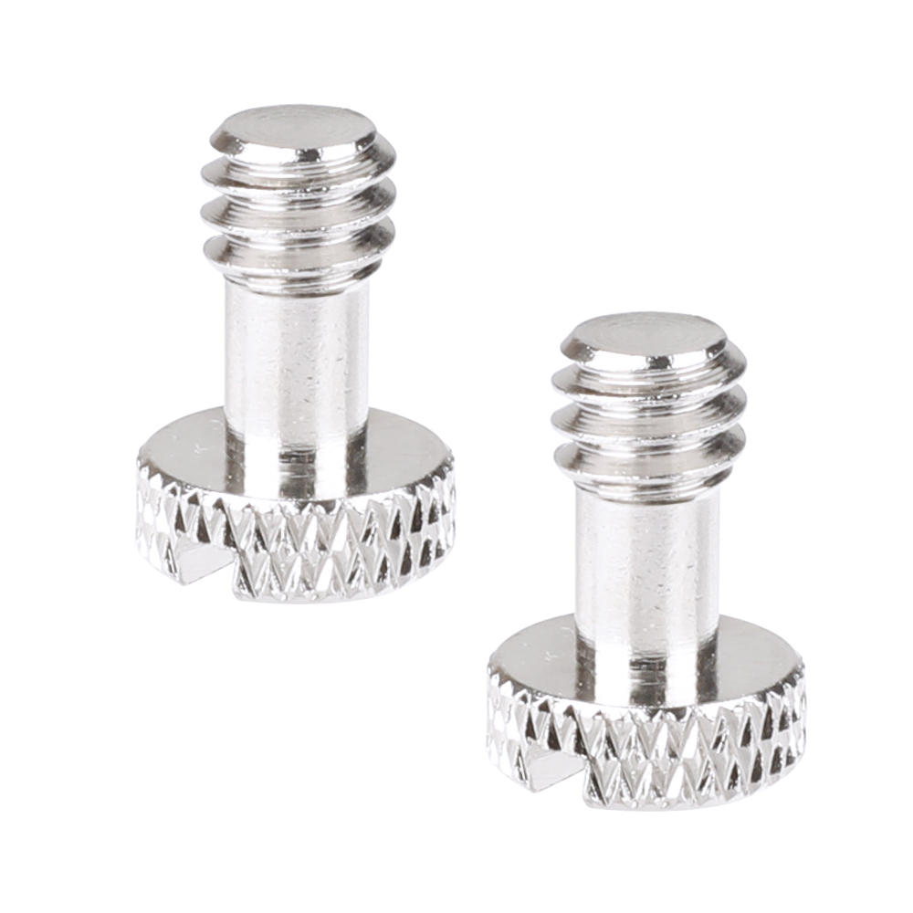 CAMVATE Nickel Brass Made 1/4"-20 Slotted Screw For Quick Release Plate (2 Pieces)