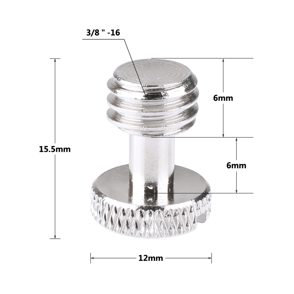 CAMVATE 3/8"-16 Slotted Screw For Camera Quick Release Plate (2 Pieces)