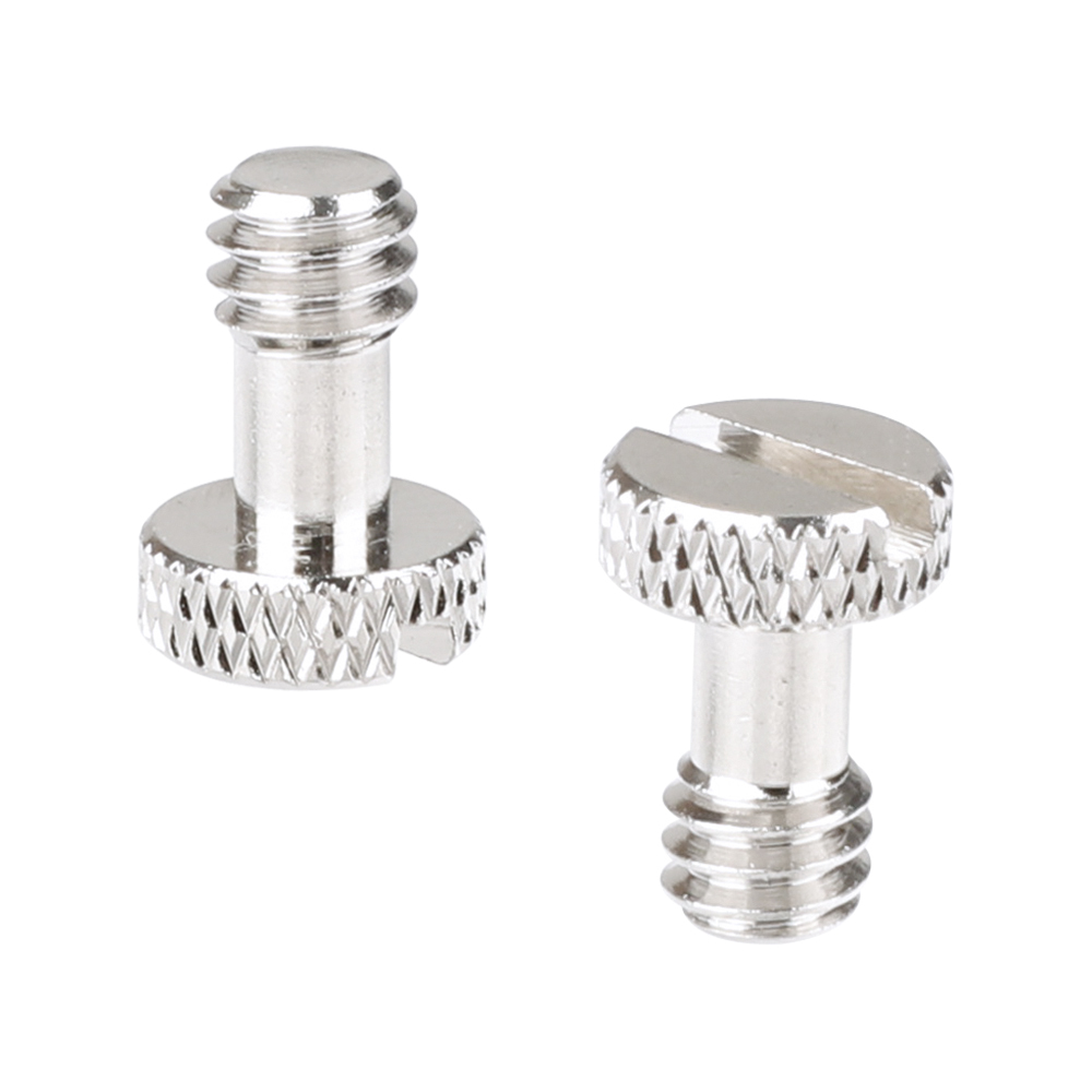CAMVATE Nickel Brass Made 1/4"-20 Slotted Screw For Quick Release Plate (2 Pieces)