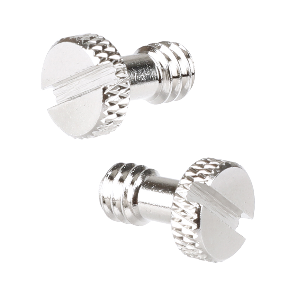 CAMVATE Nickel Brass Made 1/4"-20 Slotted Screw For Quick Release Plate (2 Pieces)