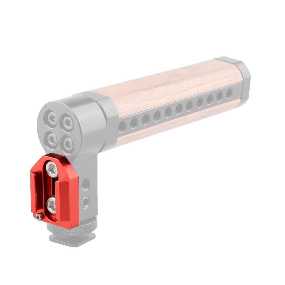 CAMVATE Cold Shoe Mount Holder with 2 Screws to Fasten for Monitor LED Light (Red)