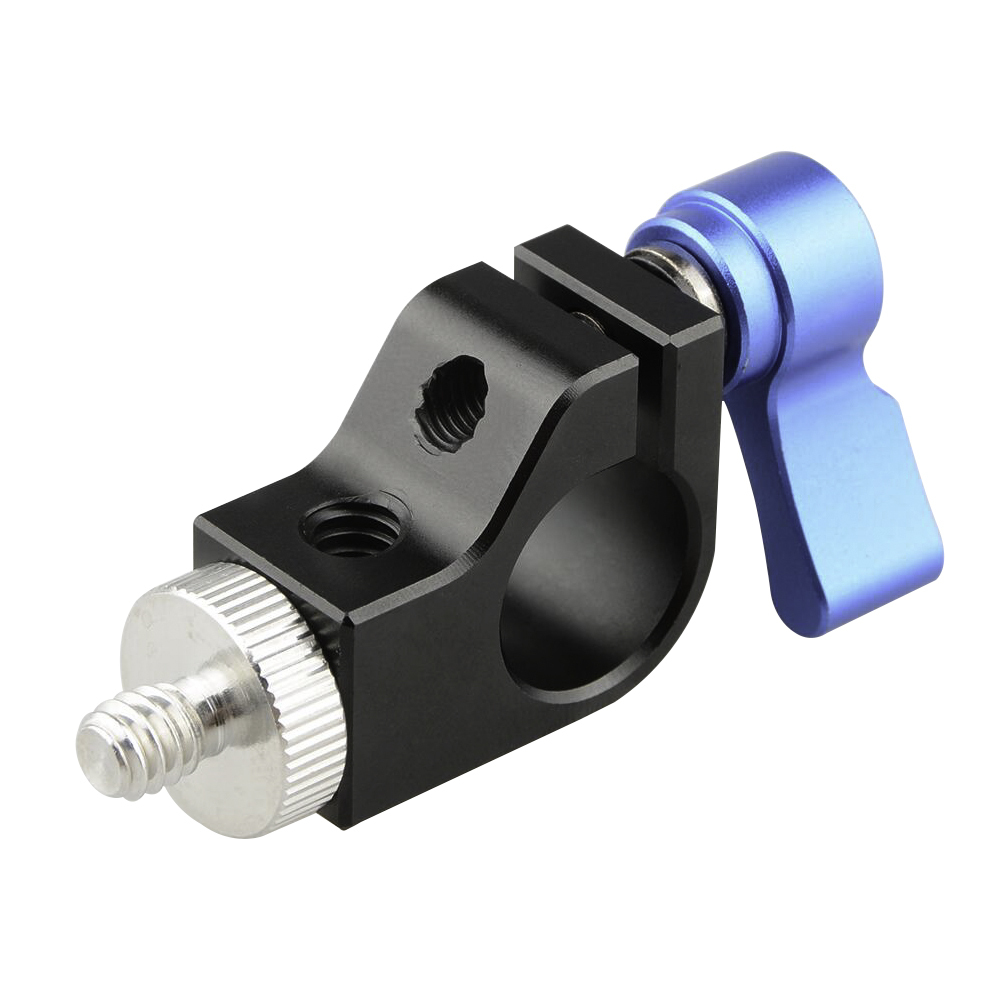 CAMVATE Single Rod Clamp for 15mm Rail Support System (Blue Thumbscrew)