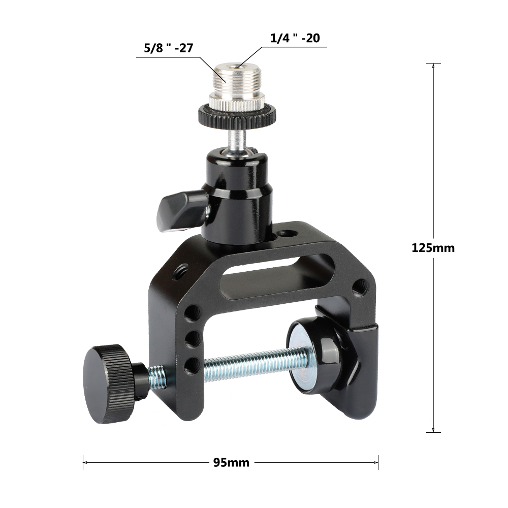 CAMVATE Multiple-purpose C Clamp Desktop Holder With 5/8"-27 Ball Head Mount For Microphone