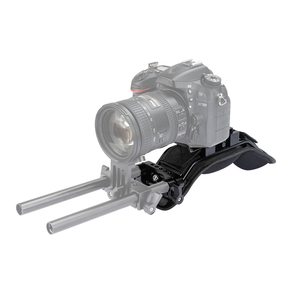 CAMVATE Shoulder Mount With Manfrotto Quick Release Plate Assembly & 15mm Dual Rod Clamp