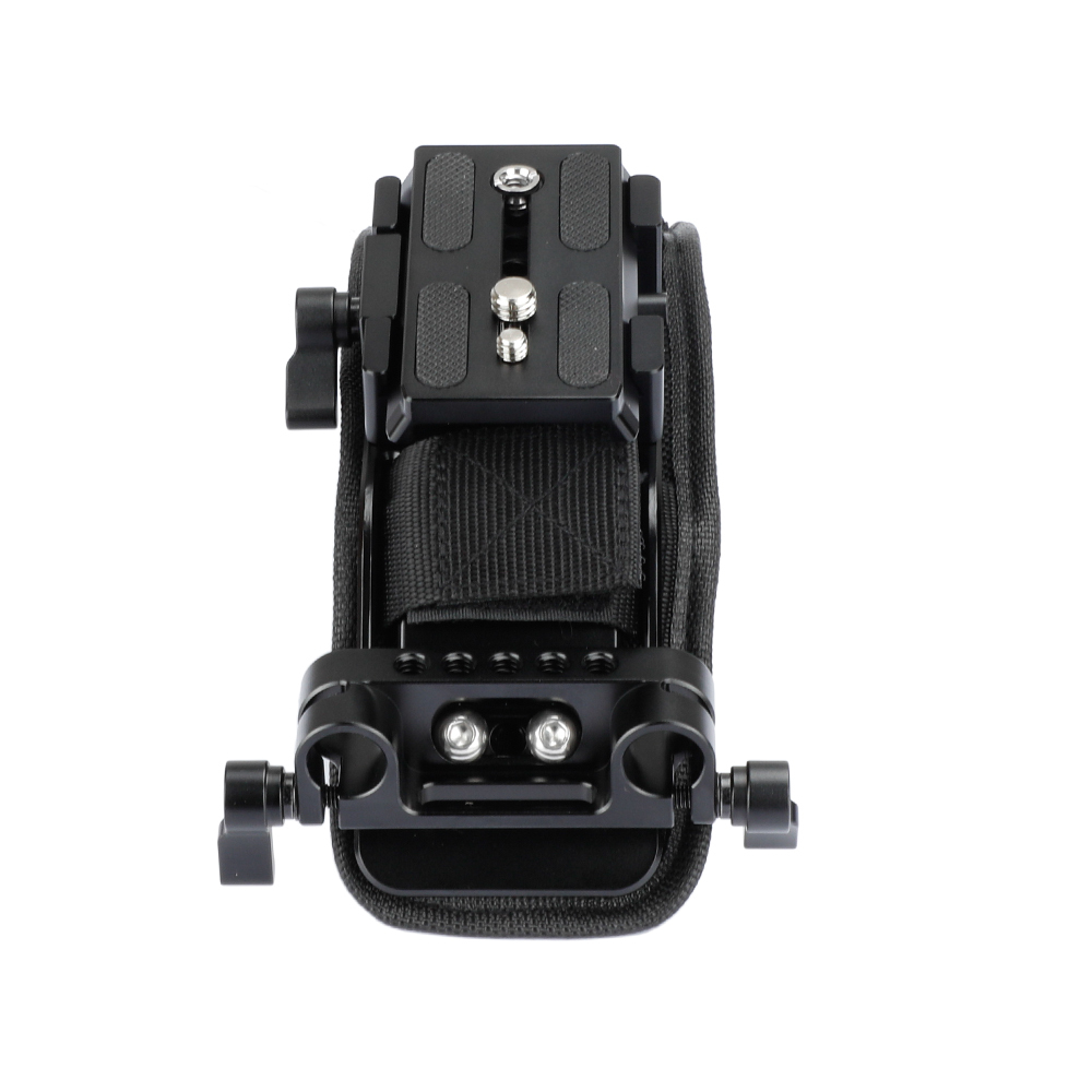 CAMVATE Shoulder Mount With Manfrotto Quick Release Plate Assembly & 15mm Dual Rod Clamp