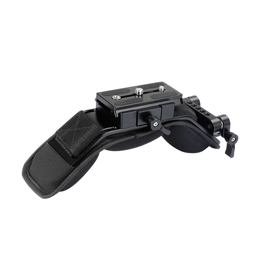 CAMVATE Shoulder Mount With Manfrotto Quick Release Plate Assembly & 15mm Dual Rod Clamp